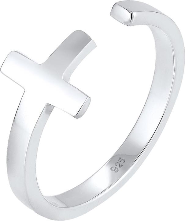 Elli Ring Kreuz Geo Grössenverstellbar 925 Sterling Silber (54, 925 Silber)