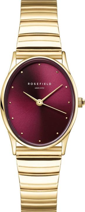 Rosefield Oval Burgundy Half-moon Steel Gold Armbanduhr (24 mm)