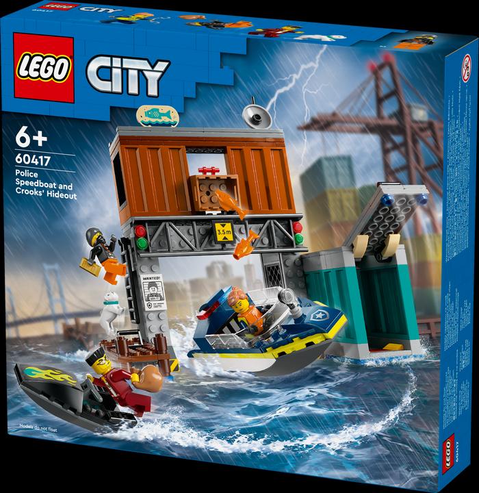 Actual product image LEGO Police Speedboat and Crooks' Hideout (60417, LEGO City)