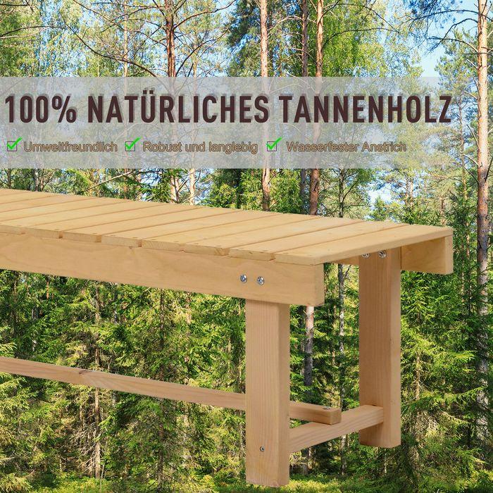 Actual product image Swisshandel24 Gartenbank, 2-Sitzer Sitzbank, Gartenmöbel, Rustikale Bank, Massivholz, Natur, 110 x 38 x 35 cm