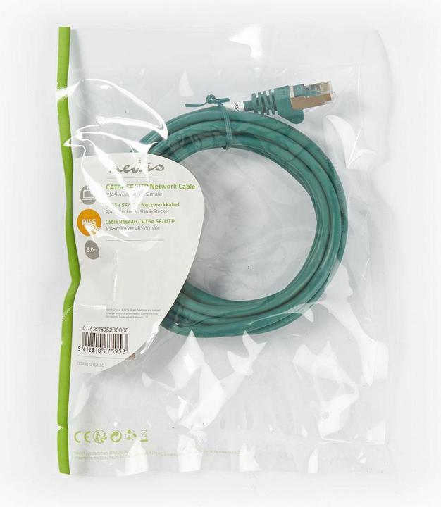 Actual product image Nedis CAT5e network cable SF/UTP R J45 plug - RJ45 plug (S/FTP, CAT5e, 3 m)