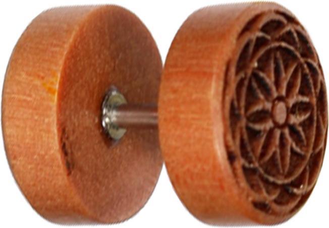Immagine prodotto Star Piercing Fake Plug Blume aus Rosenholz (senza ottone, Organico)
