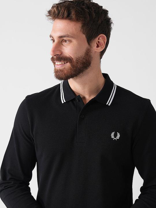 Actual product image Fred Perry Twin Tipped Polo Long Sleeve black (M)