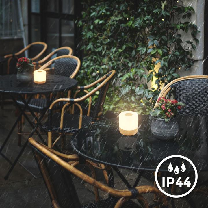Image du produit B.K.Licht Akku LED lampe de table, couleur bois, 1xLED/2W (150 lm)