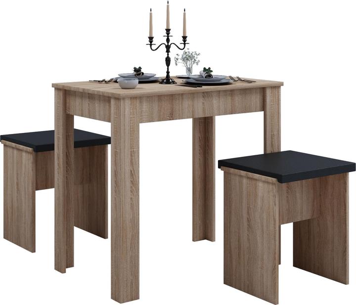 Produktbild VCM Essgruppe Tisch Hocker Esal L (80 x 80 x 75 cm)