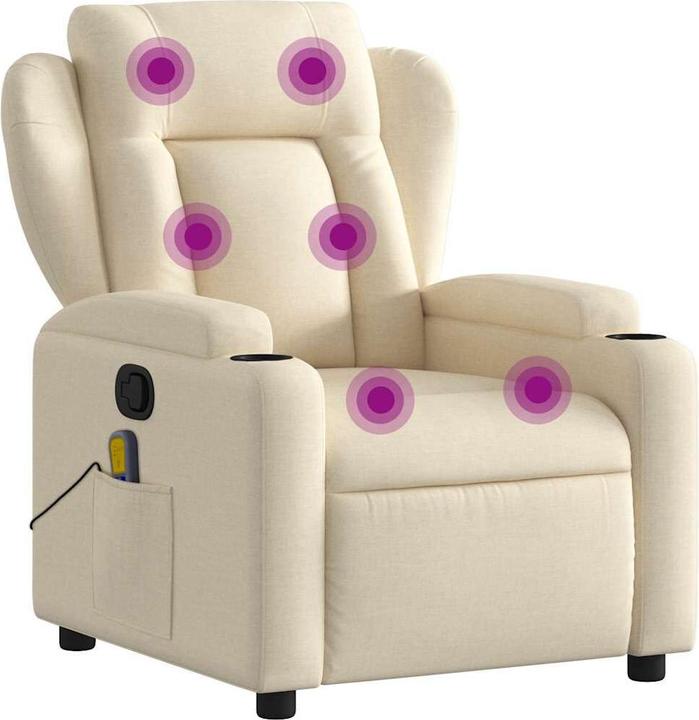 Produktbild VidaXL Massagesessel Creme Stoff,Farbe: Creme,Material: Stoff (100
