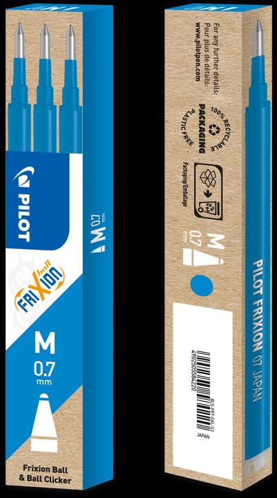 Actual product image Pilot FriXion Refill Set of 3 sky blue (Refill, Sky blue, 0.70 mm)