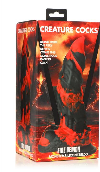Creature Cocks Fire Demon - Monster Silicone Dildo - Red/Black
