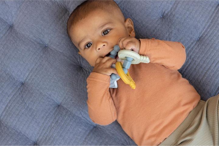 Actual product image Rubo Toys Little Dutch Silicone Teething toy keychain blue