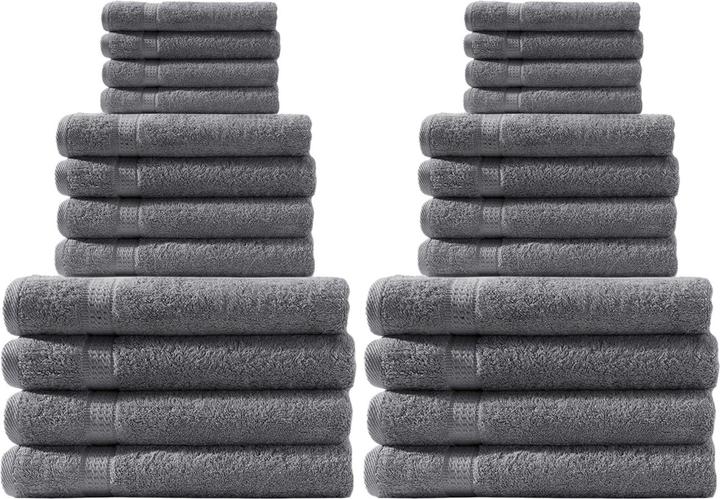 Image du produit Casativo Set de serviettes 24 pièces, 8 serviettes invitées, 8 serviettes et 8 serviettes de douche (100 x 50 cm, 140 x 70 cm, 50 x 30 cm)