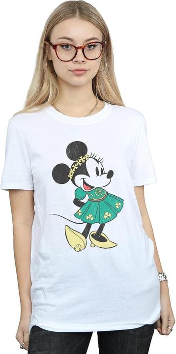 Actual product image Disney Womens/Ladies Minnie Mouse St Patrick's Day Costume Cotton Boyfriend T-Shirt (XL)
