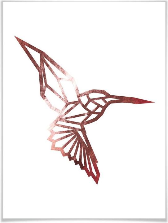 Actual product image Trenddeko Origami hummingbird - rose gold look (30 x 40 cm)