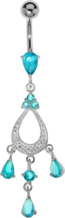 Image du produit Bijouteria Piercing nombril (Acier chirurgical 316L, Argent 925, Zircone)