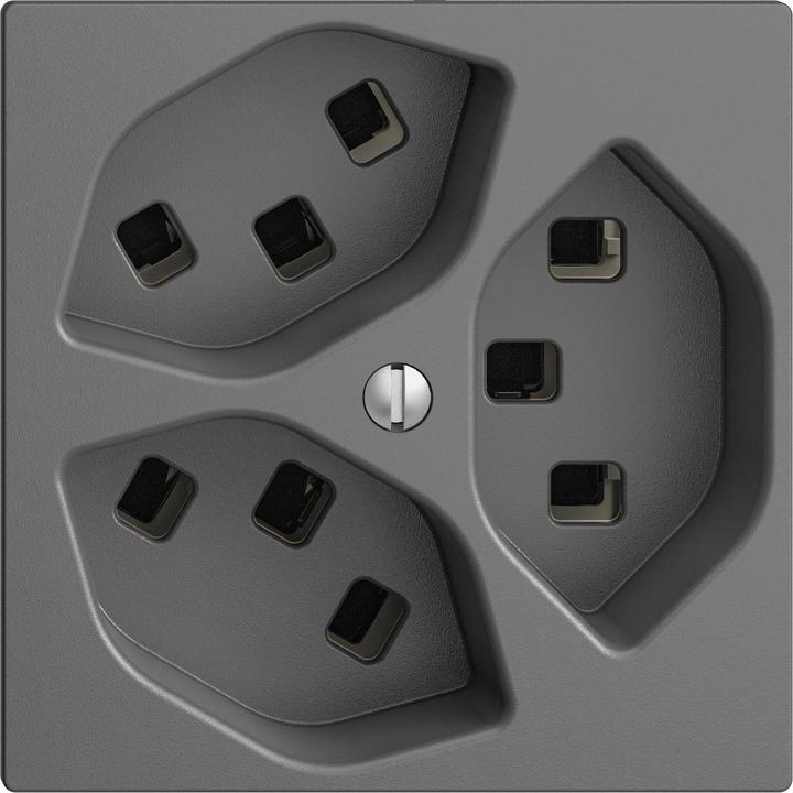 Image du produit Feller Prise de courant 3xT23 16A gris foncé