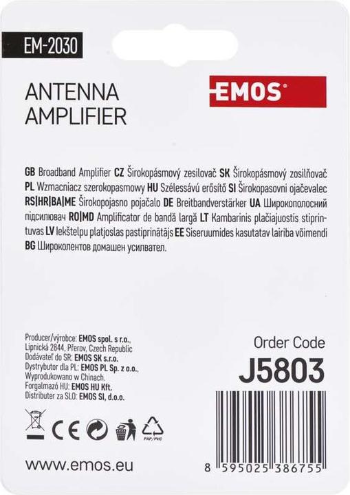 Image du produit Emos Préamplificateur d'antenne 30dB VHF/UHF (Amplificateur)