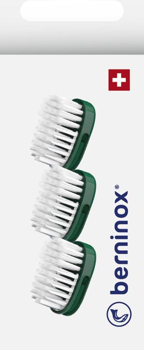 Actual product image Berninox Ersatz-Zahnbürstenköpfe atlantikgrün soft 3 Stk (3 x)