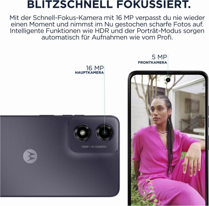 Image du produit Motorola Moto G04 (64 Go, Concord Black, 6.56", Double SIM, 16 Mpx, 4G)