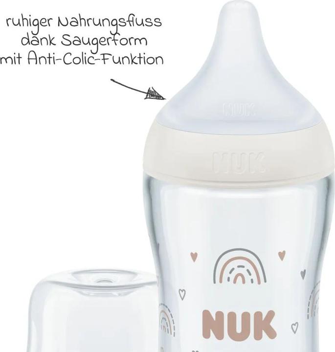 Actual product image NUK Babyflaschen Glas-Flasche 3er Pack Perfect Match 230 ml (230 ml)