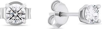 Brilio Silver - Silver stud earrings with clear zircons EA580/1/2/3/4W - Diameter: 0.6 cm