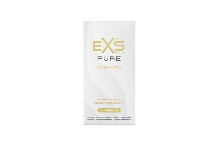 Actual product image EXS "Pure" 12 thin, vegan condoms made of fair trade latex - with environmentally friendly packaging (12 pcs.)