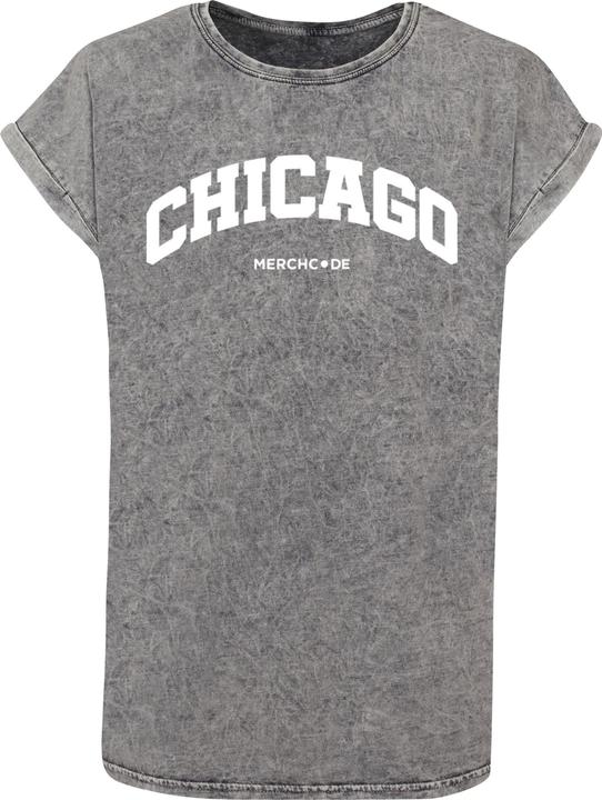 Produktbild Merchcode Ladies Chicago Wording - Acid Washed T-Shirt - 117981 (XL)