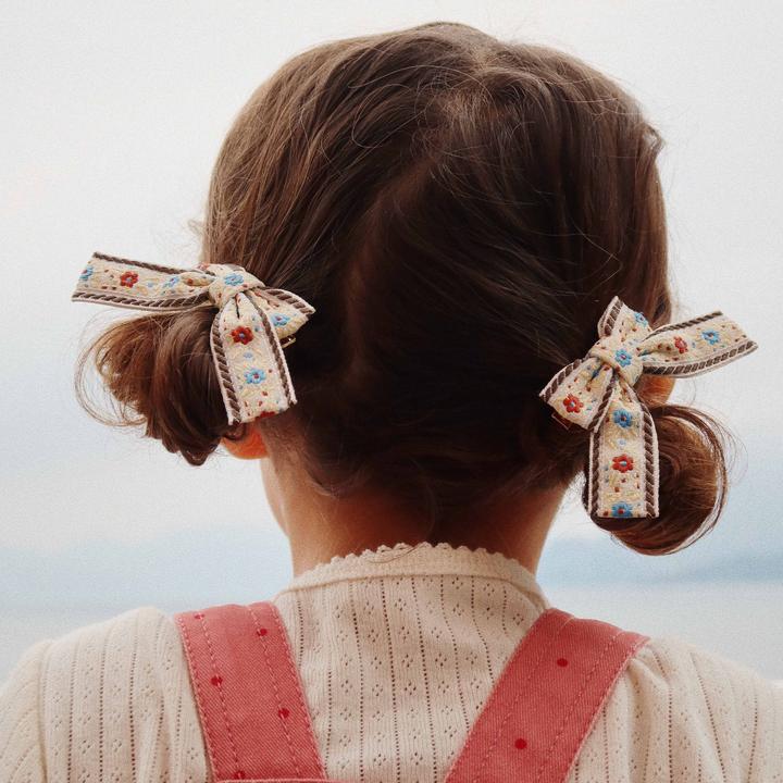 Actual product image Konges Slojd 4Pack hair clips bow black (Emblazonments)