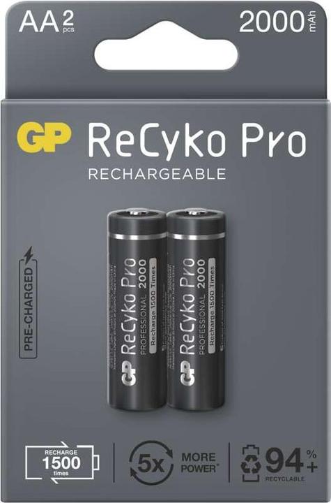 Immagine prodotto GP Batteries Batterie Gp 2 x akumuliatoriai aa/r6 gp recyko pro ni-mh 2000mah 210aahcb-5eb2 (2 pz., AA, 2000 mAh)