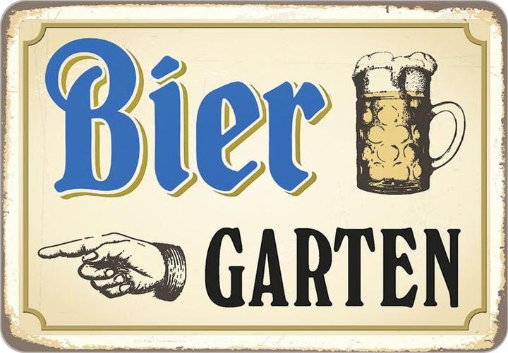 Blechschild Biergarten (16.5 x 11.5 cm)
