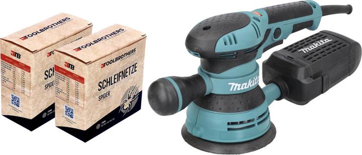 Produktbild Makita BO 5041 Exzenterschleifer / Schleifmaschine 300 W 125 mm + 2x Toolbrothers SPIDER Netzschlei (Exzenterschleifer, 300 W)