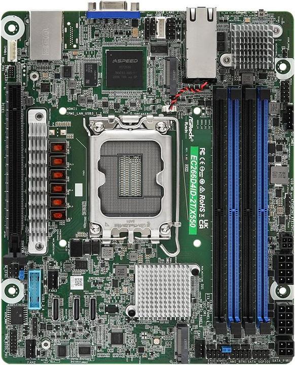 Productafbeelding AsRock Moederbord EC266D4ID-2T/X550 mini-ITX Socket 1700 DDR5-alleen Single (LGA 1700, Mini-ITX)