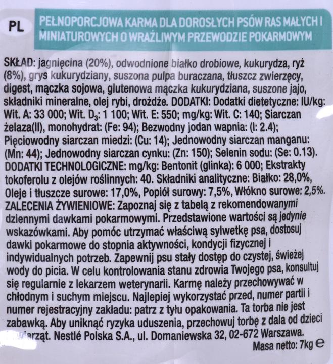 Produktbild Purina Pro Plan OptiDerma Small & Mini Adult Sensitive 7kg (Adult, 1 Stk., 7000 g)