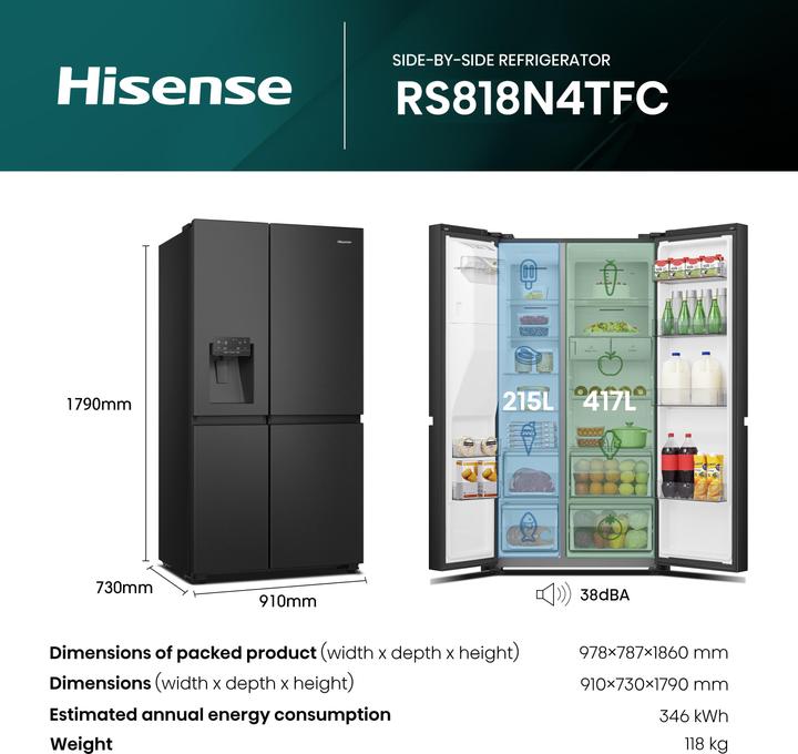 Actual product image Hisense RS818N4TFC (632 l)