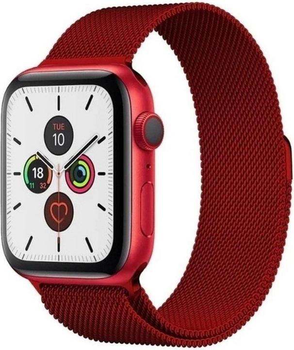 Produktbild Hurtel Magnetic Strap Strap for Watch 7/8/9 41mm Magnetic Wristband Bracelet Bracelet Red (Edelstahl)