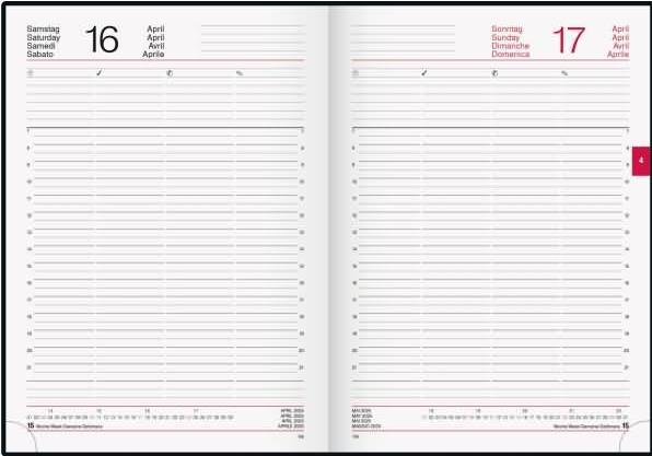 Actual product image Rido Idé Book calendar model Conform (2025) (A4, German, English, Italian, French)