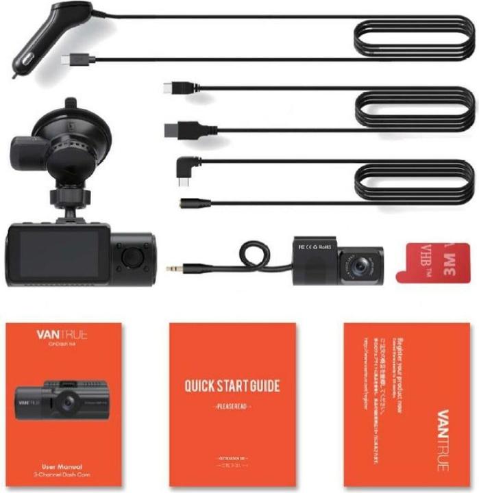 Produktbild Vantrue N4 (Eingebautes Display, GPS-Empfänger, Eingebaute Anzeige, WLAN, Bluetooth, Beschleunigungssensor, 4K)