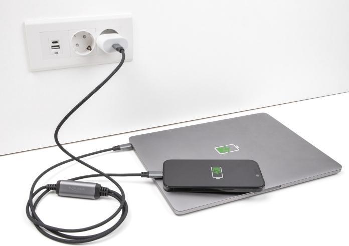 Produktbild Delock 81271 - USB-C Y-Kabel 1 x Stecker zu 2 x Stecker PD 3.0 100 W, 1,2m (1.20 m, USB 3.2)