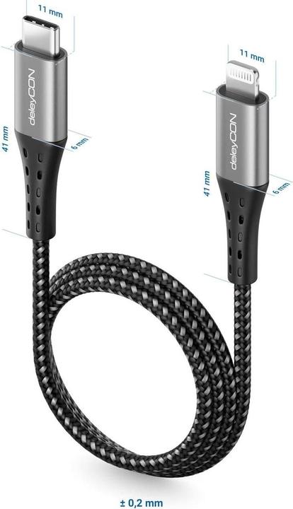 Immagine prodotto deleyCON Cavo USB 2.0 USB C - Lightning 2 m (2 m, USB 2.0)