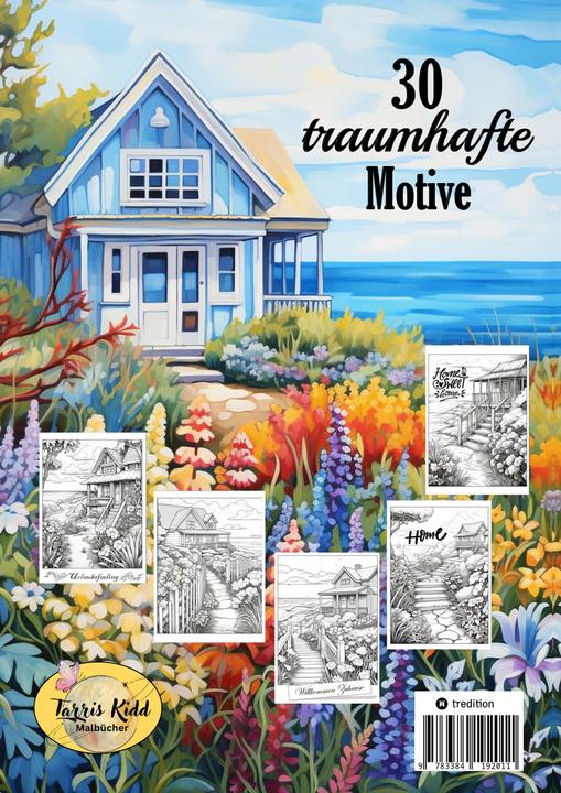 Malbuch für Erwachsene Haus am See - Traumhafte Ferienhäuser & Cottages zum Ausmalen - Urlaubsf