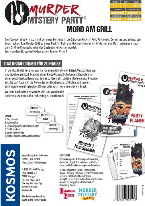 Produktbild Kosmos Murder Mystery Party - Mord am Grill (Deutsch)