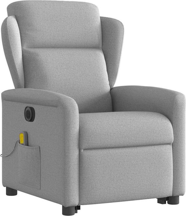 Immagine prodotto VidaXL Poltrona massaggiante con ausilio per la posizione eretta elettrica in tessuto grigio nuvola