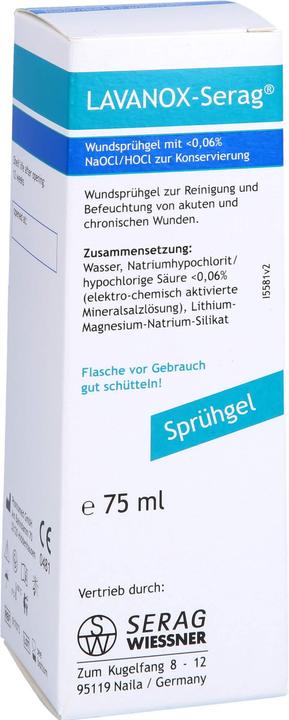 Actual product image Serag Wiessner LAVANOX wound spray gel (hydrogel), 75 ml GEL (75 ml)