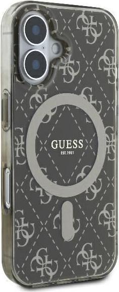Actual product image Guess GUHMP16SH4DTEW iPhone 16 6.1" brązowy/brown hardcase IML 4G Background MagSafe (Apple iPhone 16)