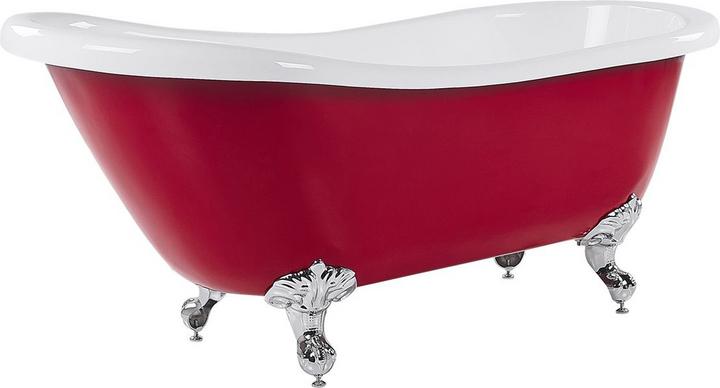 Produktbild Beliani Badewanne freistehend rot oval 170 x 76 cm CAYMAN (246 l, 76 cm)