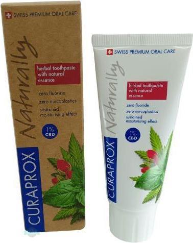 Produktbild Curaprox Naturally Zahnpasta mit natürlichen Essenzen und 1% CBD
