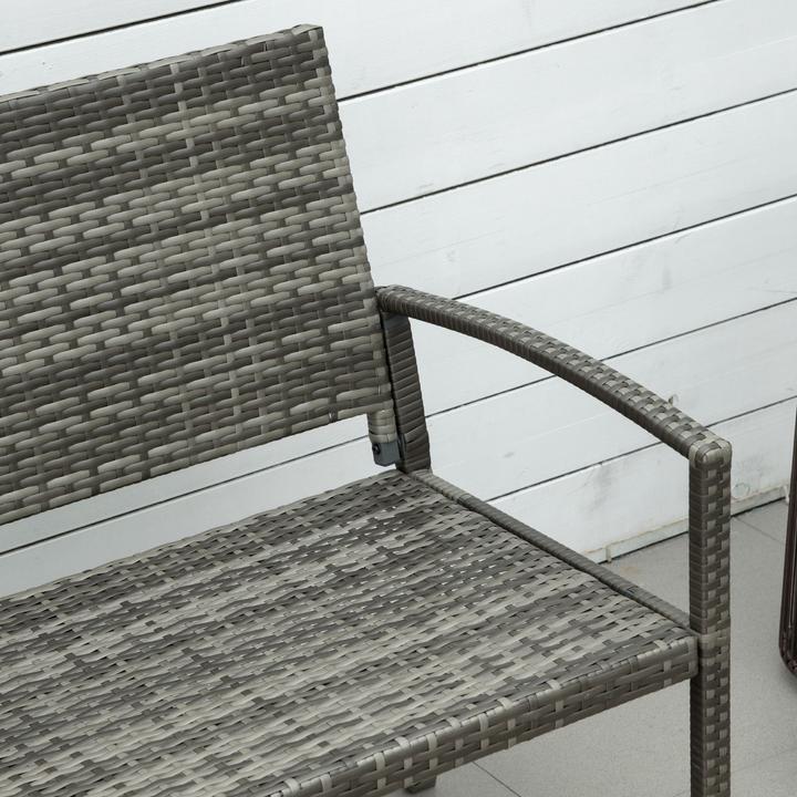 Produktbild Outsunny Gartenbank Rattanoptik mit Stahlrahmen