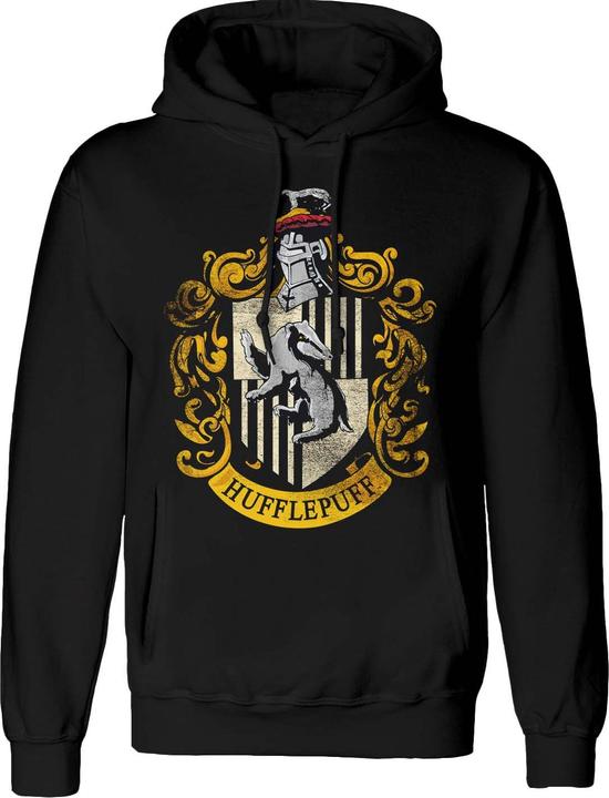 Immagine prodotto Felpa con Cappuccio Hufflepuff Effetto invecchiato Adulto Unisex (L)