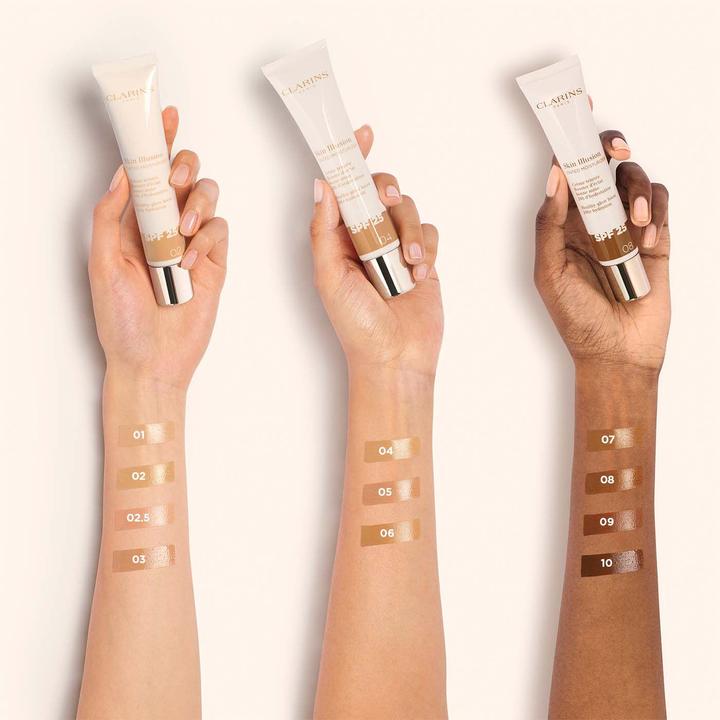 Produktbild Clarins Skin Illusion - Getönte Feuchtigkeitscreme Spf25 02 (Sonnencreme Gesicht, SPF 25, 40 ml)