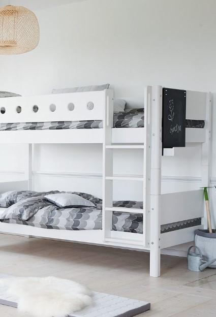 Image du produit Flexa MDF Lit 90x200 Lit superposé Échelle Perpendiculaire Blanc (90 x 200 cm)