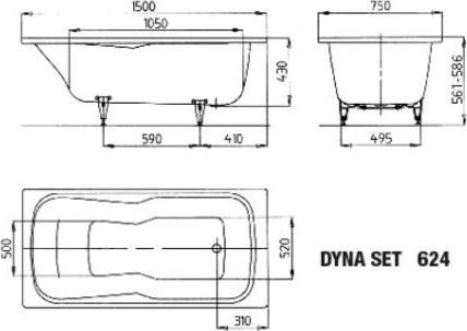 Image du produit Kaldewei Dyna Set 624 150x75cm