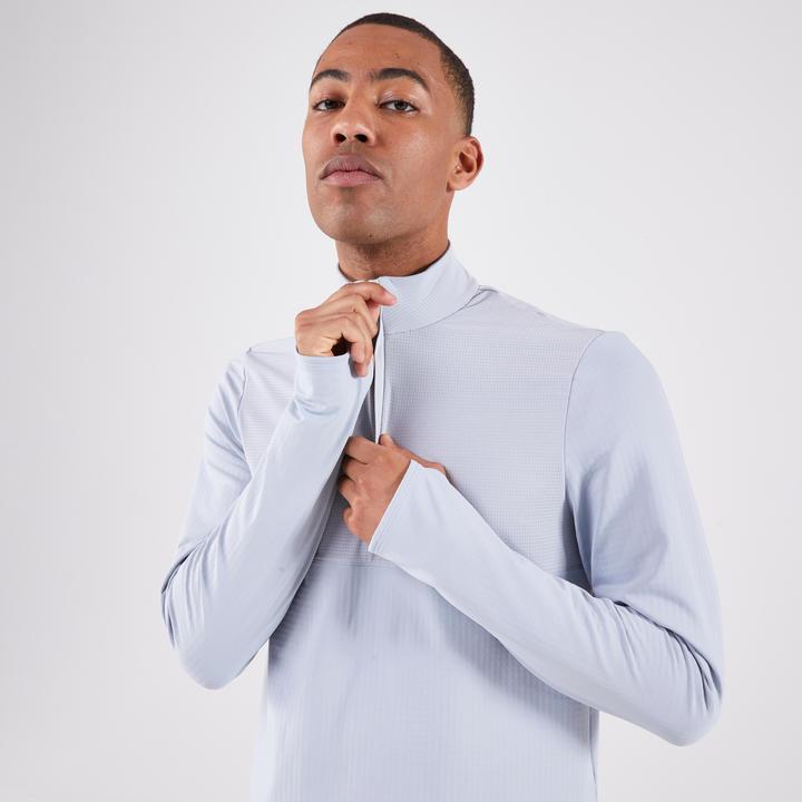 Produktbild Kiprun Laufshirt langarm Herren mit Reissverschluss - Run 500 warm grau (M)